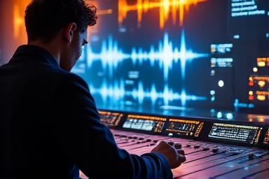 Fortschrittliche Audiomischkonsole mit 3D-Klangvisualisierung